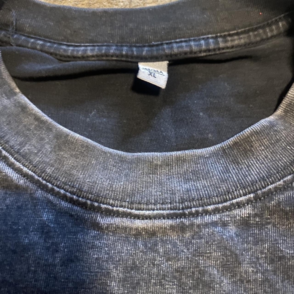 Stone Washed Black Crewneck Sweater